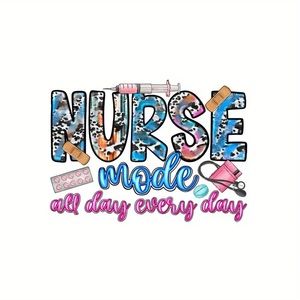 Gildan medium-sized white shirt! "Nurse Mode All Day Everyday,"